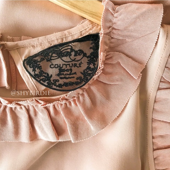 Zara Couture Silk Ruffle Sleeveless Top Dusty Rose - Picture 4 of 11